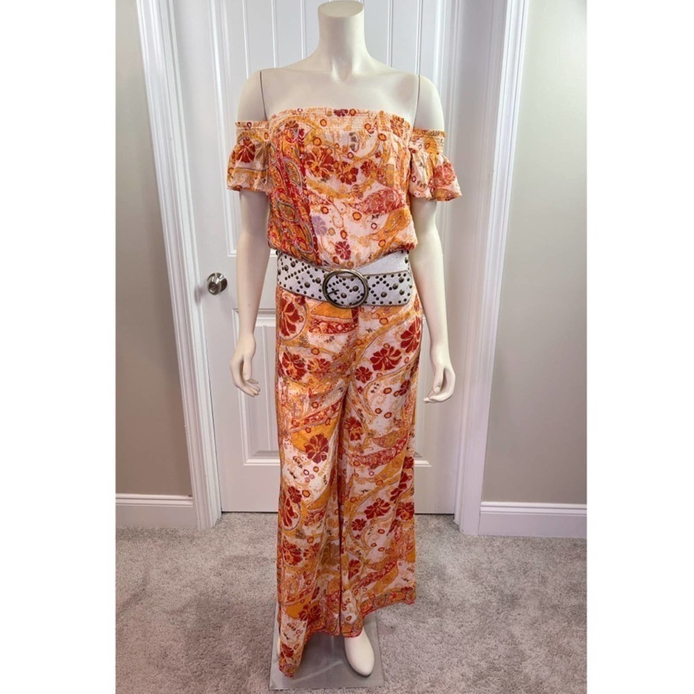 Free People Multi Colored Off Shoulder Jumpsuit - Picture 4 of 9